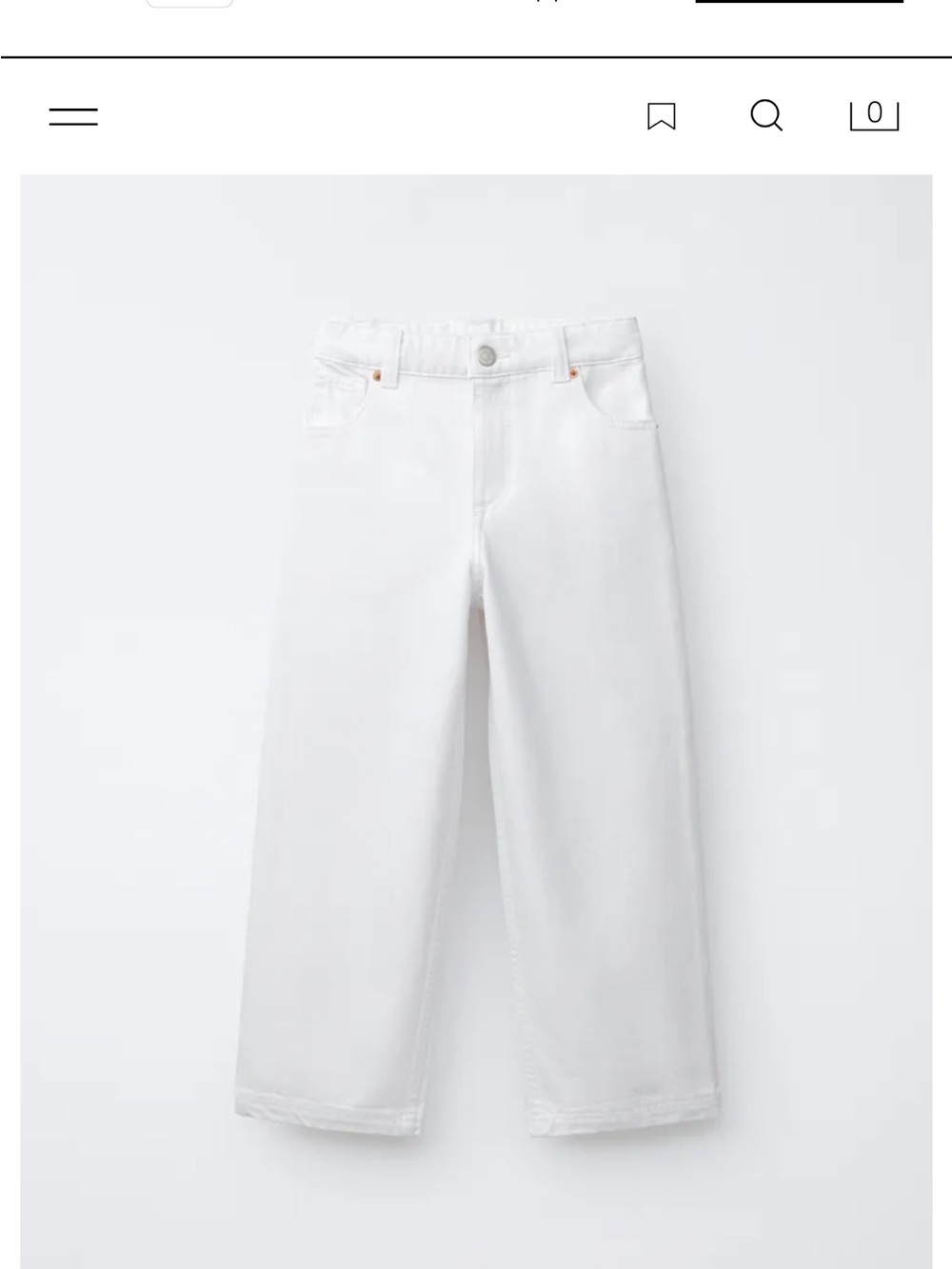 Zara White High-Rise wide-Leg Jeans